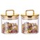 2 Pack 16 oz Small Acrylic Storage Apothecary Jar with Gold Airtight Lid   Bathroom Vanity Organizer Containers   Ideal Decorative Canisters for Shells, Bath Salt, Cotton Swabs, Cotton Ball