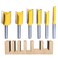 ROOCBIT Straight Cut Router Bits 1/4-Inch Shank Double Flute Straight Router bit Set - (1/4, 5/16, 3/8, 1/2, 3/4, 5/8 Inch Diameter) 6pcs