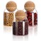 3 Pcs Cork Glass Jar Glass Bottle Sealed Jar Nut Storage Jar Coffee Bean Jar Glass Container with Ball Cork Round Glass Bottles with Cork Glass Canisters with Airtight Seal Wooden Lid (500 ML/ 17 Oz)