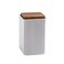 Food Storage Canister, Square Ceramic Cookie Jars Kitchen Canister with Airtight Lid, Good for Coffee Bean, Tea, Spices or Snacks Storage (White,Small)