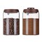 Ankou Glass Coffee Canister 900ml x 2 Jar, Airtight Food Storage Container with Pop Lid, Kitchen High Borosilicate Glass Contianers For Tea Coffee Bean Sugar