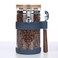KKC Airtight Coffee Canister, Glass Coffee Bean Storage Contaienr with Silicon Scoop Holder, Non-Slip Silicon Coffee Storage Canister with Spoon for 1 lb Bean,40 Fluid-oz, Indigo