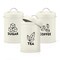 E-far Canister Sets for Kitchen Counter, 3-Piece Metal Tea Coffee Sugar Canister with Airtight Lid for Food Storage, Farmhouse Style &amp; Small Size (6.1&acirc;&euro; x 4&acirc;&euro;)-Cream