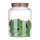 YUEJUM 64 Fluid Ounces Unbreakable &amp; Dishwasher Safe Plastic Apothecary Jar with Wooden Airtight Screw Top Lid, 0.5 Gallon Food Storage Canister for Sugar, Coffee, Cookie, Cereal, Flour Containers