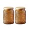 ANSQU Set of 2 Vintage Glass Kitchen Storage Jars, 23.7 FL OZ Gass Jar with Airtight Lid, Vintage Mason Jars for Home Kitchen Coffee Tea Sugar Cookie Candy Jars (Yellow, 2 Pack)