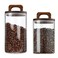 Newpow Glass Food Storage Containers, Glass Jar With Lid for Coffee Bean Candy Cookie Noodles Nuts Spices etc, 45oz/60oz Pack Of 2