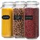 VITEVER [ Taller ] 92oz Glass Jars with Airtight Lid, Large Glass Food Storage Jars, 3 Pack Wide Mouth Airtight Glass Jars for Kitchen Pantry Spaghetti, Square Mason Jars with Labels