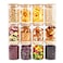 SHOWIN 6oz Glass Food Storage Jars, Glass jars with bamboo lids Pantry organizers and round storage glass Set of 12 Glass kitchen storage containers for Spice Candy Cookie, etc.