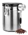 Coffee Canister Airtight Storage Container 1.8L Stainless Steel Air Tight Coffee Jar with Scoop, Date Tracker CO2 Release Valve for Dry Food, Beans, Ground, Tea, Flour, Cereal and Sugar (Silver)