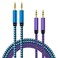 2pack/10 Feet Aux Cord, 3.5mm Audio Cable Ox Chord Male To Male Headphone Cord Auxiliary Stereo Jack Cables for Car, Eco Dot, Bose Speaker, iPad, I Pod, Smartphones Beats Auxiliar De Audio Wire