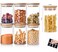 Vkzylife Glass Jars with Bamboo Wooden Airtight Lids 6oz 10oz Spice Jars Food Storage Containers for Home Kitchen, Tea, Salt, Pepper, Spices, Coffee, Herbs, Grains (10 OZ, 6 PCS)
