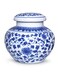 Dahlia Blue and White Tea Canister for Loose Tea, Airtight Jingdezhen Porcelain Tea Caddy, Blue and White Lotus #3, 1150 ML