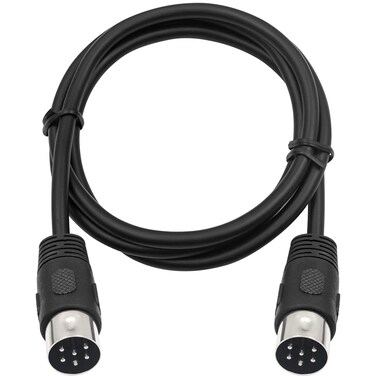 Poyiccot DIN 6 PIN Male Plug Cable, 3.3feet 6 PIN DIN Male to Male AV Adapter Audio Socket for Digital Audio Devices, Black
