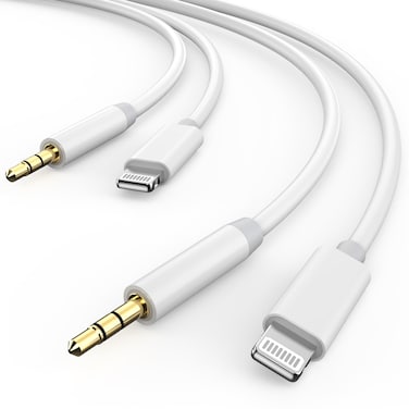 2 Pack [Apple MFi Certified] iPhone Aux Cord for Car, Lightning to 3.5mm Headphone Jack Adapter Male Car Stereo Aux Audio Cable for iPhone 14 13 12 11 XS XR X 8 7 to Car Home Stereo/Headphone/Speaker