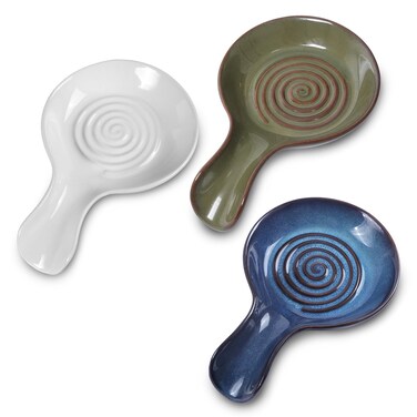 JINIHFW Spoon Rest for Kitchen, Ceramic Spoon Holder for Stove Top, Cooking Spoon Holder,Kitchen Spoon Rest,Heat Resistant Utensil Rest for Countertop, Dishwasher Safe, 3 Pack