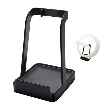 vocheer Pot Lid Holder, Stainless Steel Kitchen Organizer Rack Spoon Rest Rack Holder-Lid Stand for Utensils in Kitchen, Black