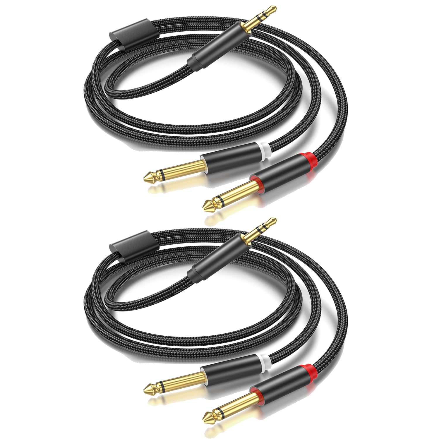 سيفي فول Seefeful 3 Trs To Dual 6 1-4 Ts Mono Breakout Cable 3.5 MM