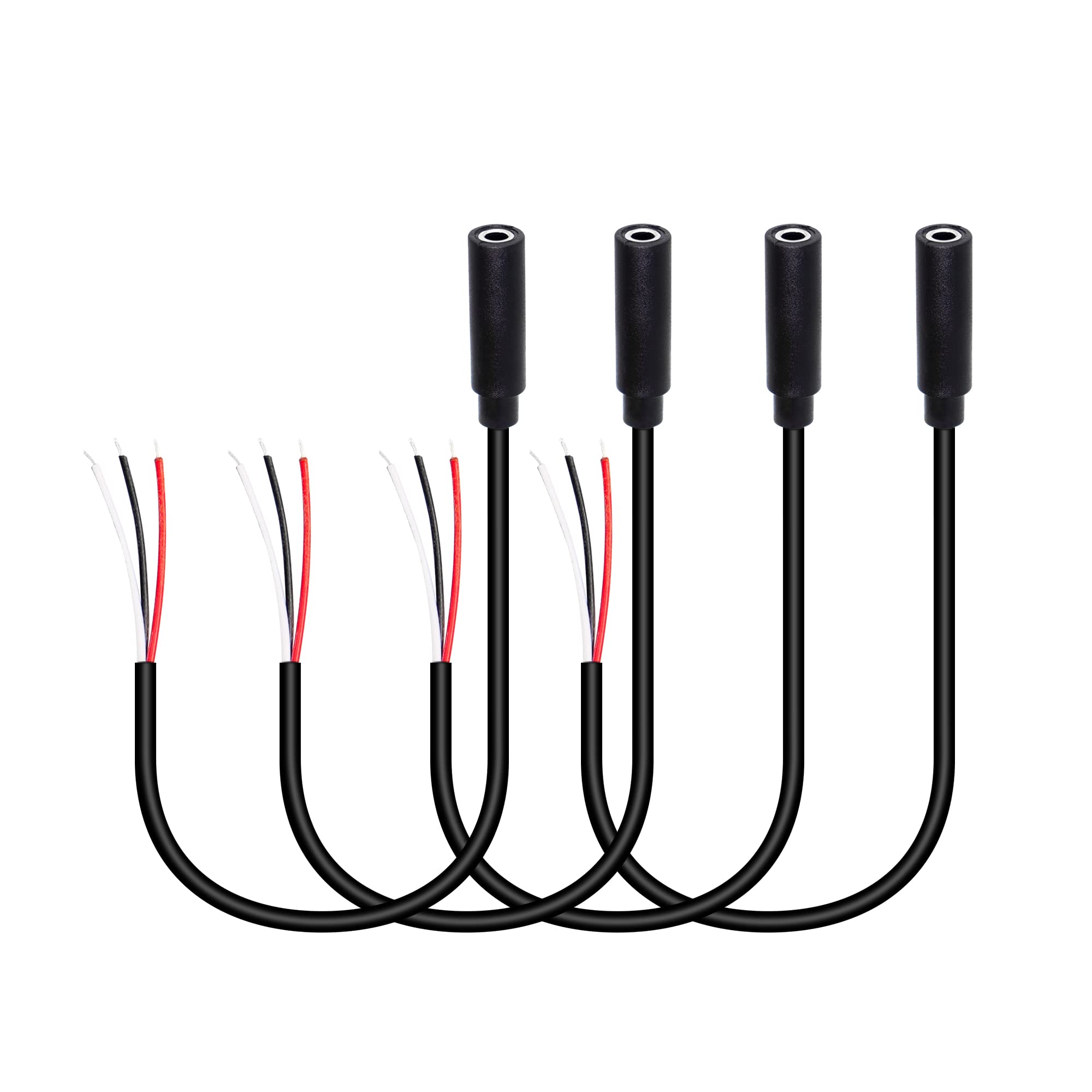 riieyoca Riieyoca 4 Pack 3 Female Plug To Bare Wire Stereo Audio Cable 3.5 MM