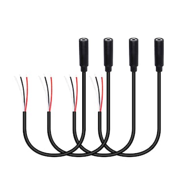 RIIEYOCA 4 Pack 3.5mm Female Plug to Bare Wire Stereo Audio Cable,1/8" TRS 3 Pole Mono Female Plug to Open End Audio Line, for and Audio Equipment Installed or Replace Repair