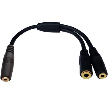 Traovien 2.5mm 3Pole TRS Stereo Female to 2.5mm Female &amp; 3.5mm Female Y Splitter Audio Jack Adapter Cable20cm (2.5 TRS F /2.5 TRS +3.5 TRS F)