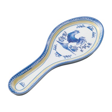 UPware Melamine Spoon Rest Spoon Holder Kitchen Utensil Holders 9.625 Inch for Kitchen Counter Dining Table (Blue Rooster)