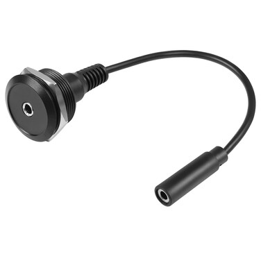 QIANRENON TRS 3.5mm Short Cable Threaded Fixing Audio Adapter 3.5mm 1/8 TRS Female to Female Stereo Jack Panel Mount Round Connector Headphone Socket, for Audio Port Connection Extension