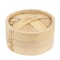 Cabilock 5.7 inch 2 Tier Bamboo Steamer Handmade Basket with Lid Steaming Basket Traditional Design For Dumplings, Rice, Dim Sum, Vegetables, Fish, and Meat
