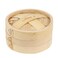 Cabilock 5.7 inch 2 Tier Bamboo Steamer Handmade Basket with Lid Steaming Basket Traditional Design For Dumplings, Rice, Dim Sum, Vegetables, Fish, and Meat