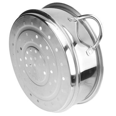 Hemoton Stainless Steel Stackable Steamer Basket: 22cm Metal Steamer Pot Insert Pan Steaming Cookware for Dumpling Eggs Bun Dim Sum Meat Fish Rice Vegetable