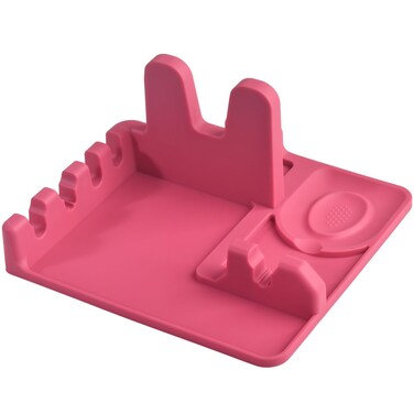Cozihom Silicone Spoon Rest and Pot Lid Holder Stand for Kitchen Counter Top, Ladle/Spatula/Spoon/Tongs Holder, Food Grade Silicone, Heat Resistant, Anti-slip BPA-Free, Red