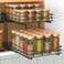 BOIVSHI 2-Tier Spice Rack, Pull Out Cabinet Organizer Spice Racks Height Adjustable Heavy Duty Metal Basket for Inside Cabinets &amp; Pantry Closet(9.5''Wx10.5''Dx9.5''H)