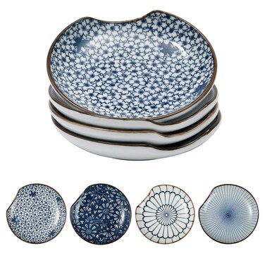 Ceramic Spoon Rest for Stove Top, Spoon Holder Set of 4 Kitchen Counter Coffee Spoon Rest 4.8 Inches Ceramic Pasta Spoon Microwave and Oven Safe Modern Kitchen D&Atilde;&copy;cor