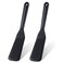 2 Pack Silicone Thin Spatula,Omelet Spatula Turner,Heat Resistant Cooking Spatula, Long Crepe Spatulas for Nonstick Cookware,Pancake Spatula for Cooking Egg Cake Pizza Steak Omelet Crepes (Black)