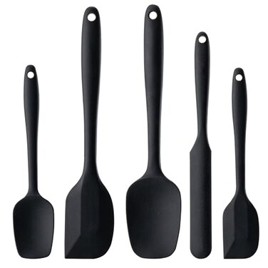 Silicone Spatula Set, 5 Piece Food Grade Rubber Spatulas for Baking, Cooking, and Mixing High Heat Resistant Non Stick Dishwasher Safe BPA-Free (Mint Green)