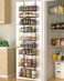 Moforoco 12.2"(W) Narrow 9-Tier Over The Door Pantry Organizer, Pantry Organization and Storage, Black Hanging Basket Wall Spice Rack Seasoning Shelves, Home &amp; Kitchen