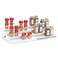 SpaceAid Bamboo Spice Rack Organizer for Cabinet, Kitchen Pantry Spices Storage Rack for Cabinets Organization, Home Seasoning Tiered Can Goods Racks Wood Shelf Organizers (4 Tier, White)