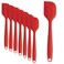 8 Pieces Silicone Spatulas, 8.3 inch Small Spatulas Non-stick Heat-Resistant Non-stick with Stainless Steel Core For Cake Cream Cooking Gadget (Red)