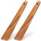 2 Pcs Teak Wood Spatula Set 12 Inch Kitchen Turner Spatula Best Wooden Utensils for Cooking Spatula Egg Flipper Spatula Non Stick Kitchen Utensil Flat Scraper Spatula Mixing Baking Spatula