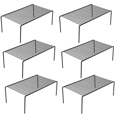 GEDLIRE Cabinet Storage Shelf Rack Set of 6, Medium (13 x 9.4 inch) Rustproof Metal Wire Kitchen Cabinet Organizer and Storage, Cupboard Spice Shelf Rack for Plate, Dish, Counter &amp; Pantry Organization