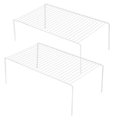 GEDLIRE Cabinet Storage Shelf Rack Set of 2, Medium (13 x 9.4 inch) Rustproof Metal Wire Kitchen Cabinet Organizer and Storage, Cupboard Spice Shelf Rack for Plate, Dish, Counter &amp; Pantry Organization