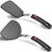 Silicone Spatula Turner Set of 2, 600&Acirc;&deg;F Heat Resistant Silicone Cooking Utensils Set for Nonstick Cookware, Mixed Pancake Egg Burger Spatula Flippers, Black