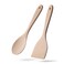 Hefild 2pcs Wooden Spatula Spoon for Cooking, Thicker 12inch Uncoated Beech Wood Turners for Frying, Non-Scratch Flat Spurtle for Pan &amp; Wok, Cooking Utensils for Non Stick Cookware,Long Handle Scraper