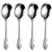Siaiqiang Gorgeous Round Soup Spoons,18/10 Stainless Steel Fine Embossed Texture Soup Spoons Set,Table Spoon Silverware,Bouillon Spoons,Silver (4 pack)