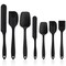 TeamFar Silicone Spatula, 7 PCS Rubber Spatulas Heat Resistant Kitchen Utensils Set for Baking Cooking Mixing, Fit Nonstick Cookware, Healthy &amp; Non Toxic, Sturdy &amp; One Piece, Dishwasher Safe - Black