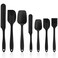 TeamFar Silicone Spatula, 7 PCS Rubber Spatulas Heat Resistant Kitchen Utensils Set for Baking Cooking Mixing, Fit Nonstick Cookware, Healthy &amp; Non Toxic, Sturdy &amp; One Piece, Dishwasher Safe - Black