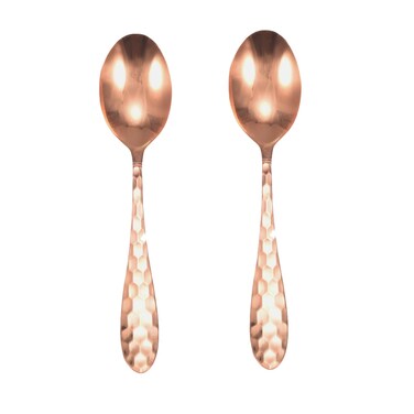 EnerMagiX Copper Spoons, 99.9% Pure Copper Long Soup Spoons, Dessert Spoons,Table Spoon Use for Home, Kitchen and Restaurant (Two sets)