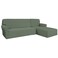 Easy-Going Stretch Sofa Slipcover 2 Pieces L-Shaped Sofa Cover Sectional Couch Cover for Living Room Jacquard Fabric Chaise Lounge Slipcover with Elastic Bottom for Dogs Kids Pets(Large,Greyish Green)