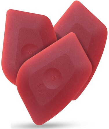 Pan Scraper Dish Scraper Food Scraper Tool Plastic Pot Scraper Kitchen Scraper Grease Scraper Cast Iron Skillet Pan Scraper Tool for Cleaning (3 Pcs, Red)