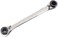 Boxonly 4 in 1 Ratchet Spanner Chrome Vanadium Steel Double Twin Ended Ratchet Wrench 12x13mm-14x15mm Silver For Household Garage Workshop Tools