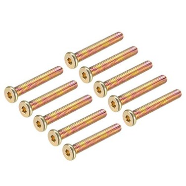 uxcell M8x55mm Furniture Screw Hex Socket Machine Screws Zinc Plated Fasteners Bolts Full Thread Carbon Steel 10Pcs